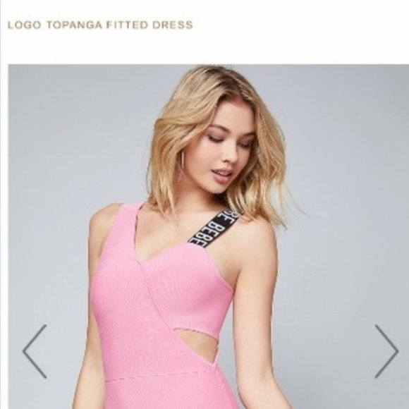 SOLD! 🤑 BEBE Sexy Pink TOPANGA Fitted Dress - Picture 2 of 14